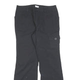 DOCKERS Womens Black Cotton Blend Regular Wide-Leg Trousers W32 L32 Casual Zip