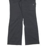 DOCKERS Womens Black Cotton Blend Regular Wide-Leg Trousers W32 L32 Casual Zip
