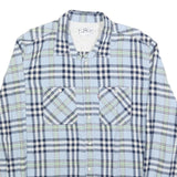 LEVI'S Mens Blue & Green Check Shirt XL Classic Cotton Blend Long Sleeve Button
