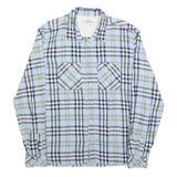 LEVI'S Mens Blue & Green Check Shirt XL Classic Cotton Blend Long Sleeve Button
