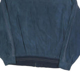 Mens Blue Button Jacket L Polyester Blend Plain Casual Style