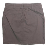 PRANA Womens Grey Cotton Button Mini Skirt Casual Pockets Size M