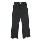 LEVI'S Ribcage Crop Flare Big E Womens Black Regular Flared Denim W25 L26 Raw