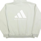 ADIDAS Womens White Pullover Hoodie XL Basketball Logo Sweatshirt