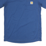 CARHARTT Mens Blue Pocket T-Shirt S Short Sleeve Crew Neck Polyester Comfort