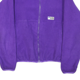 Womens Purple Plain Zip Jacket M Polyester Fleece Casual Warm