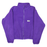 Womens Purple Plain Zip Jacket M Polyester Fleece Casual Warm