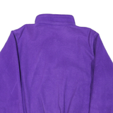 Womens Purple Plain Zip Jacket M Polyester Fleece Casual Warm
