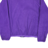 Womens Purple Plain Zip Jacket M Polyester Fleece Casual Warm