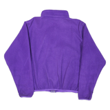 Womens Purple Plain Zip Jacket M Polyester Fleece Casual Warm