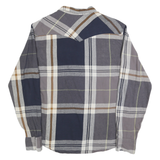 LEVI'S Mens Blue & Brown Check Shirt M Casual Cotton Blend Long Sleeve