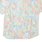 ALFRED DUNNER Womens Pastel Floral Print Shirt Short Sleeve Collared M