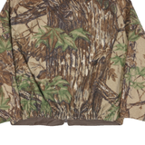 CABELAS Mens Brown Green Camouflage Polyester Blend Jacket XL Fleece Zip Outdoor