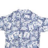 HANA BAY Mens Blue Hawaiian Shirt XL Cotton Blend Tropical Print Relaxed Fit