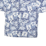 HANA BAY Mens Blue Hawaiian Shirt XL Cotton Blend Tropical Print Relaxed Fit