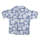 HANA BAY Mens Blue Hawaiian Shirt XL Cotton Blend Tropical Print Relaxed Fit