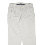 NAUTICA Mens Cotton Blend Beige Relaxed Straight Trousers W36 L30 Casual