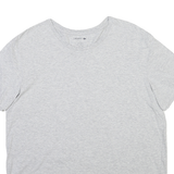LACOSTE Mens Grey Plain Cotton Blend T-Shirt XL Crew Neck Short Sleeve Casual