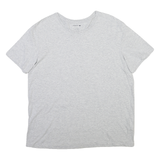 LACOSTE Mens Grey Plain Cotton Blend T-Shirt XL Crew Neck Short Sleeve Casual