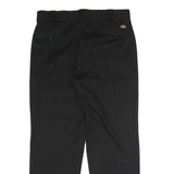 DICKIES Mens Black Regular Straight Trousers W34 L29 Workwear Zip Closure