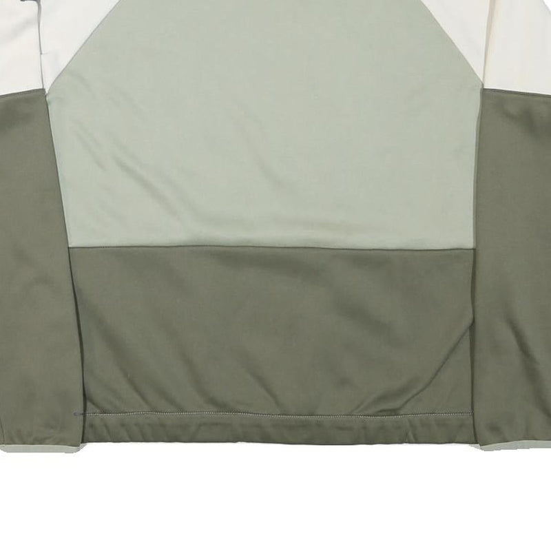 COLUMBIA Womens Green & Cream Sweatshirt Crew Neck L Polyester Blend