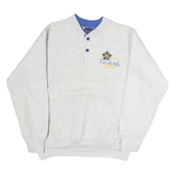 HILTON Womens Grey & Blue Chicago's Finest Crew Neck L Cotton Pullover