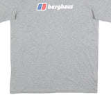 BERGHAUS Mens Grey Classic Logo Print T-Shirt L Short Sleeve Crew Neck Casual