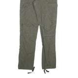 CARHARTT Mens Cotton Blend Green Relaxed Cargo Trousers W26 L32 Workwear