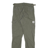 CARHARTT Mens Cotton Blend Green Relaxed Cargo Trousers W26 L32 Workwear
