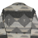 JACHS Mens Grey & Beige Pattern Cotton Blend Shirt S Button Long Sleeve Casual