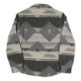 JACHS Mens Grey & Beige Pattern Cotton Blend Shirt S Button Long Sleeve Casual