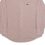 CHAPS Mens Cream & Red Checked Shirt XL Classic Button Down Collar Long Sleeve