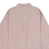CHAPS Mens Cream & Red Checked Shirt XL Classic Button Down Collar Long Sleeve