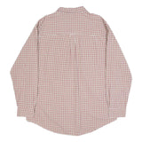 CHAPS Mens Cream & Red Checked Shirt XL Classic Button Down Collar Long Sleeve