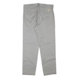 CARHARTT Mens Cotton Blend Grey Regular Straight Trousers W34 L30 Workwear Zip