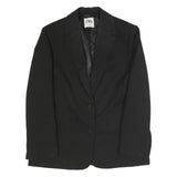 ZARA Womens Black Classic Jacket L Polyester Blend Button Plain Tailored