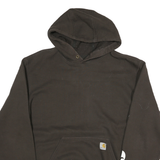 CARHARTT Mens Black Hoodie L Cotton Blend Pullover Logo Sleeve Print