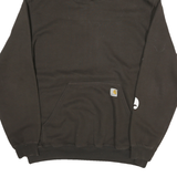 CARHARTT Mens Black Hoodie L Cotton Blend Pullover Logo Sleeve Print