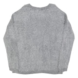 ELLEN AMBER Womens Grey Plain Jumper Crew Neck Basic Knit M Casual Knitwear