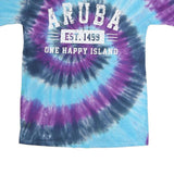 SEAMAN Mens Blue & Purple Tie Dye Graphic T-Shirt 2XL Short Sleeve Crew Neck