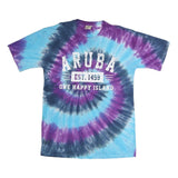 SEAMAN Mens Blue & Purple Tie Dye Graphic T-Shirt 2XL Short Sleeve Crew Neck