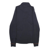 NAPAPIJRI Mens Navy Blue Jacket L Cotton Zip Up Casual Printed Logo