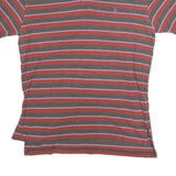 POLO RALPH LAUREN Mens Red & Grey Striped Short Sleeve Polo Shirt M Cotton