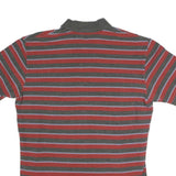 POLO RALPH LAUREN Mens Red & Grey Striped Short Sleeve Polo Shirt M Cotton