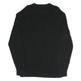 NAUTICA Mens Black Cotton Blend Plain V-Neck Basic Knit Jumper M Classic Style