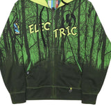 ELECTIRC Mens Green & Black Printed Full Zip Hoodie S Electric Logo Tree Design