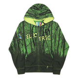 ELECTIRC Mens Green & Black Printed Full Zip Hoodie S Electric Logo Tree Design
