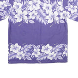 KALENA FASHIONS Mens Purple & White Hawaiian Shirt L Summer Floral Print