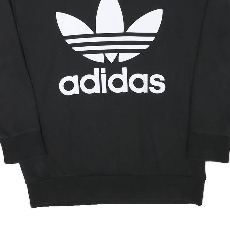 ADIDAS Mens Black Crew Neck XS Cotton Blend Casual Sweatshirt Pullover