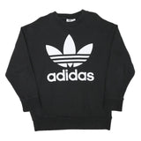 ADIDAS Mens Black Crew Neck XS Cotton Blend Casual Sweatshirt Pullover